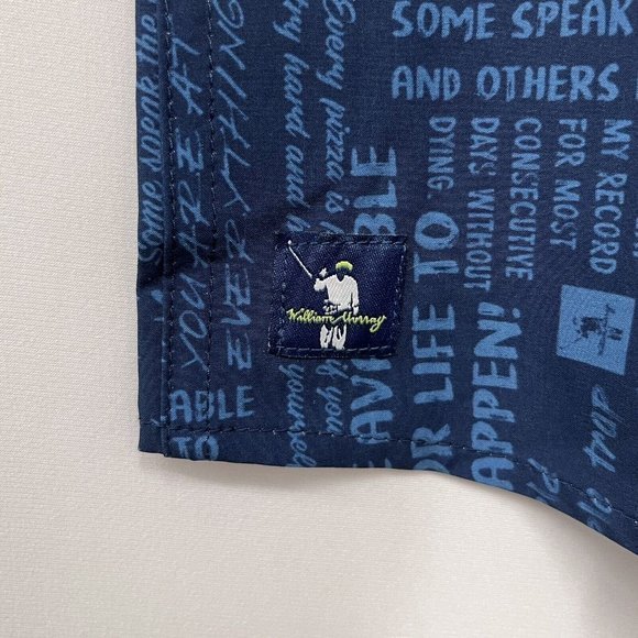 William Murray Men's Golf Button Front Shirt Don't Quote Me Navy Blue NWT Size L - Picture 9 of 10